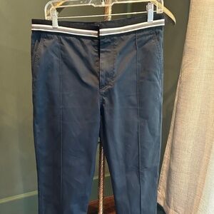 Valentino Cottom Navy Twill Pants- Wide Leg